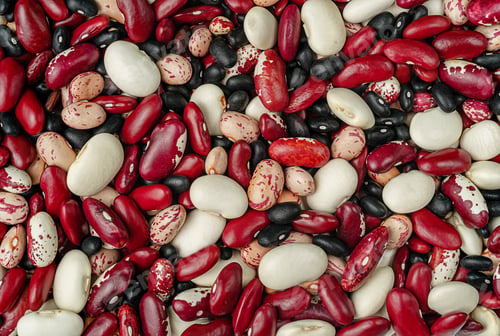 Preview: Variety of different beans background. Top view