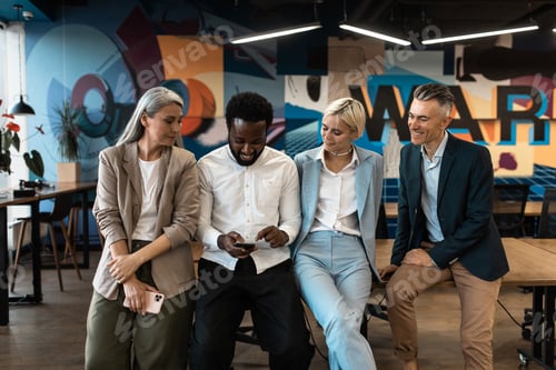 Preview: cinematic image of a multiethnic business team