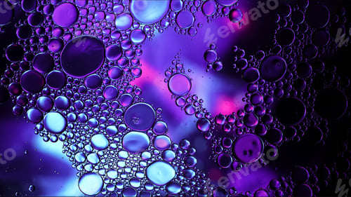 Preview: Abstract Colorful Food Oil Drops Bubbles and spheres Flowing on Water Surface