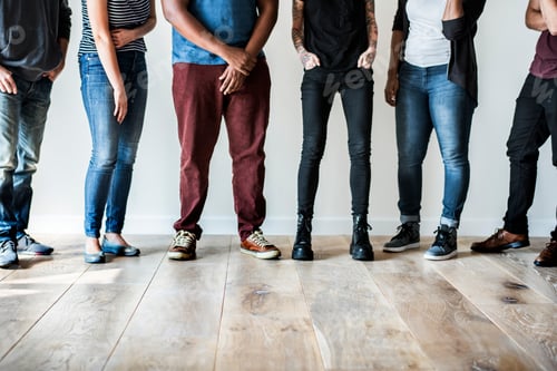 Preview: People standing together with design space