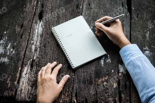 Preview: Woman writing something on notebook