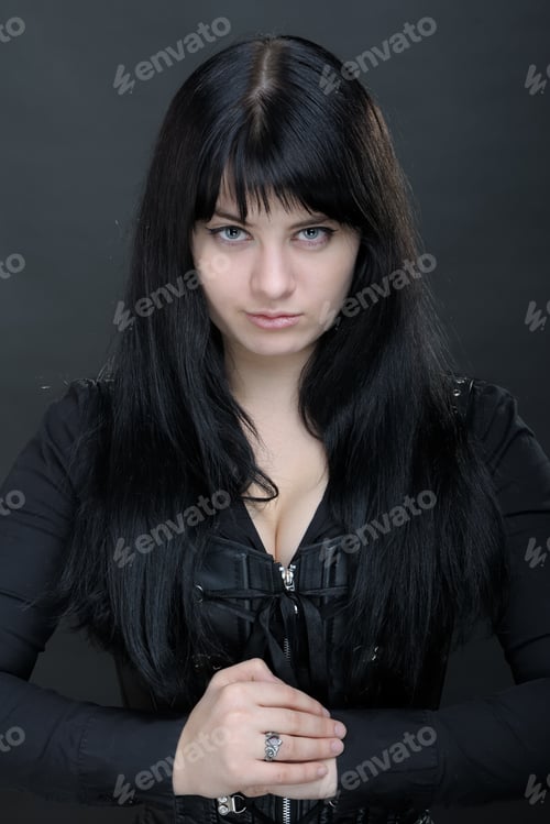 Preview: Dark Woman On Black Background