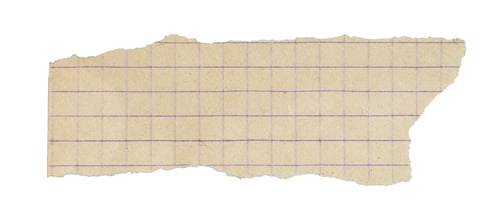 Preview: a piece of old squared paper on a white background