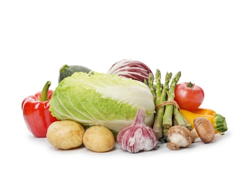 Preview: Different fresh ripe vegetables isolated on white