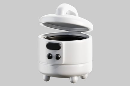 Preview: White Electric Stove with Built-in Lid