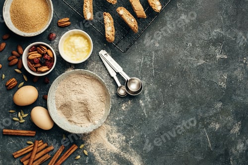 Preview: Delicious homemade biscotti and baking ingredients