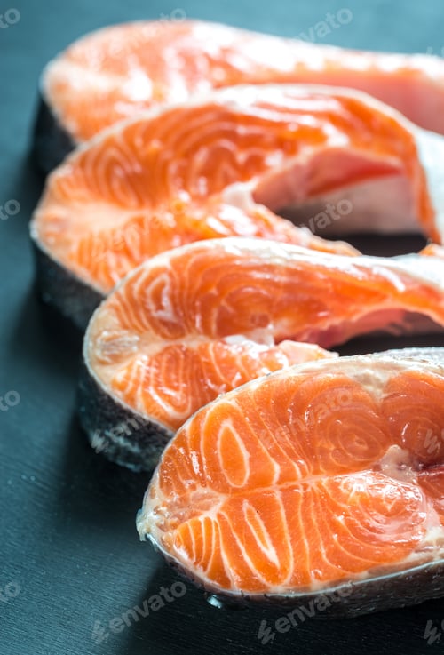 Preview: Raw trout steaks