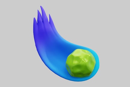 Preview: Abstract blue wave with green orb