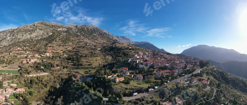 Preview: Greece Arachova village on Parnassos Mountain, Viotia. Tourist resort for winter sports,