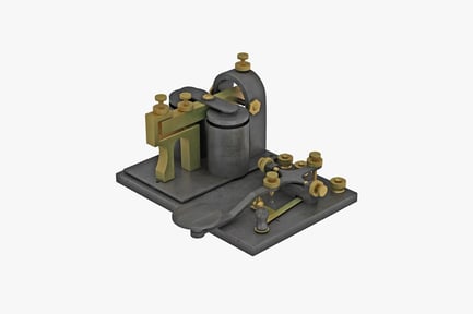 Preview: Mechanical telegraph apparatus with brass accents