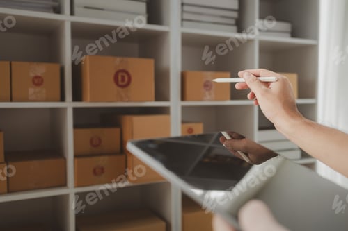 Preview: tablet are being used to do various activities to promote sales to stores, owner of an online store