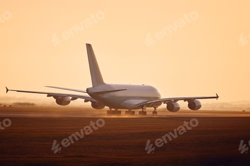 Preview: Airplane taking off from airport runway
