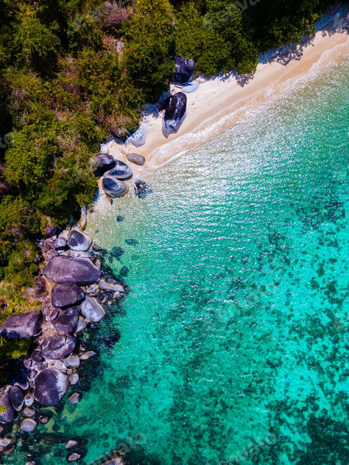 Preview: Koh Adang Island near Koh Lipe Island Southern Thailand with turqouse colored ocean and white beach