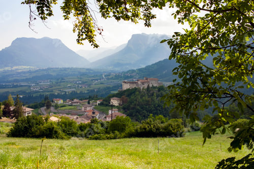 Preview: Magical and spectacular panoramic view of the Stenico castle and surrounding mountains