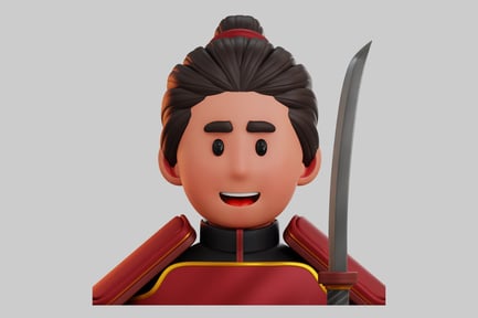 Preview: Cartoon samurai warrior character