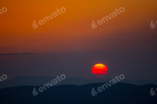Preview: Hazy sunset in the Appalachian Mountains