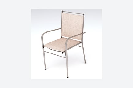 Preview: Armchair with double-bar frame and curved armrest