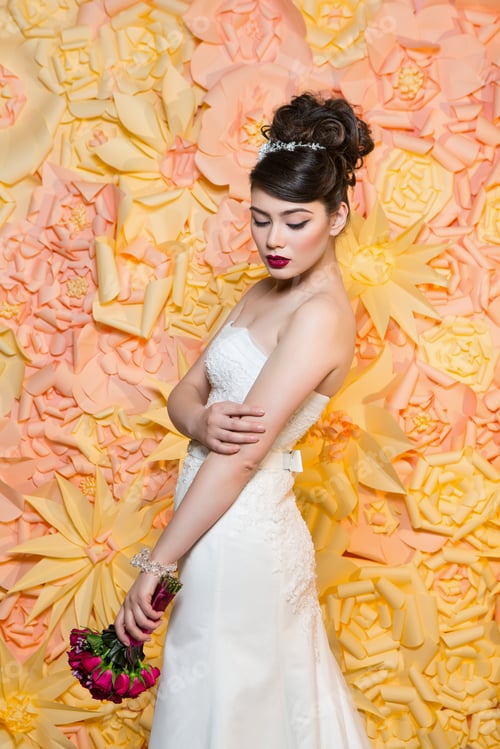 Preview: beautiful girl in wedding gown