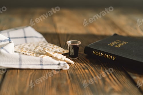 Preview: Communion. Religious tradition of breaking bread. Bread and wine