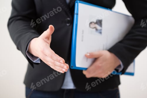 Preview: Horizontal View Of Woman With Her Curriculum Vitae