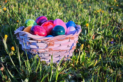 Preview: Easter eggs in wicker basket
