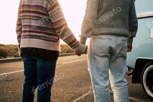 Preview: Romantic couple for romance image concept taking holding hands together in love