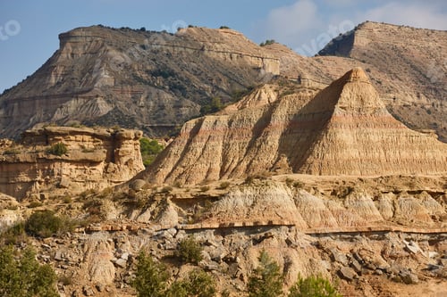 Preview: Picturesque badlands in Los Monegros. Tozal Los Pedregales. Jubierre, Huesca