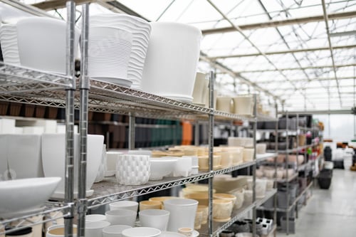 Preview: Flowerpots Arranged on Shelves