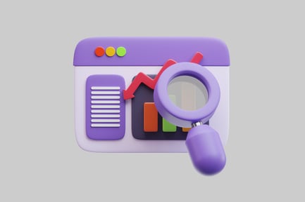 Preview: Data analysis chart with magnifying glass