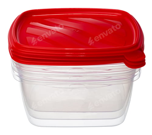 Preview: Plastic storage container for food isolated on white