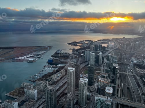 Preview: Skyscrapers in the city during evening and night lights