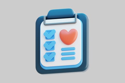 Preview: Clipboard with checklist and heart icons
