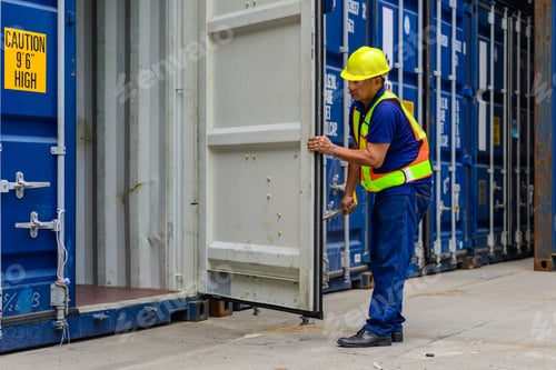 Preview: Warehouse engineer working at container yard