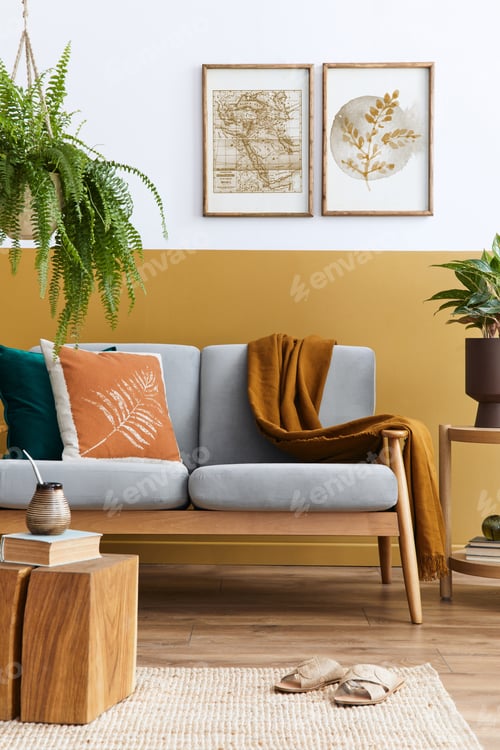Preview: Stylish scandinavian interior of living room