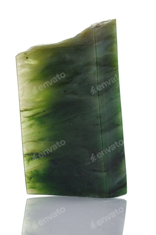 Preview: macro mineral stone Nephrite on a white background