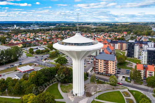 Preview: Bird's eye view of the Svampen tower in Orebro, Sweden