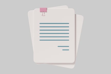 Preview: Stack of papers with pink binder clip