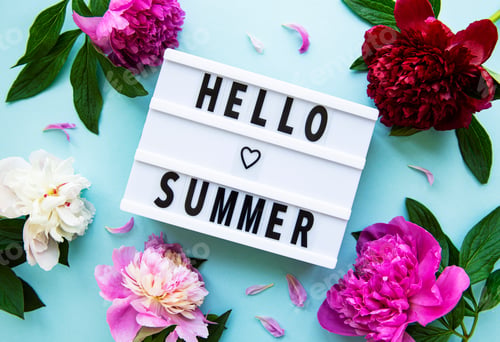 Preview: Light box with Hello Summer text