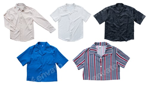 Preview: Assorted Stylish Shirts on a White Background