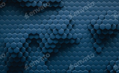 Preview: 3D Illustration. Geometric hexagonal abstract background.