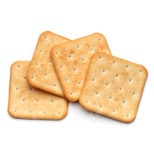 Preview: Dry cracker cookies isolated on white background cutout