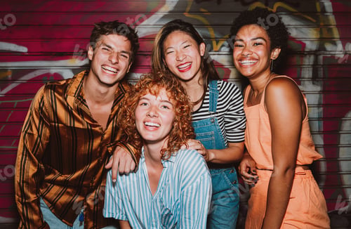 Preview: Group of friends going out in the evening.