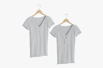 Preview: Women's V-Neck Short Sleeve Tee on Hangers