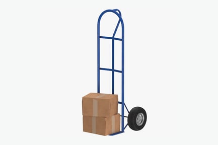 Preview: Blue Hand Truck with Boxes for Packing and Transport