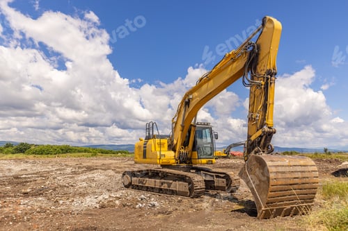Preview: Excavator in construction site.