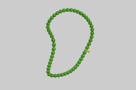 Preview: Green beaded necklace with gold clasp.