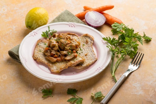 Preview: veal escalope with mushroom