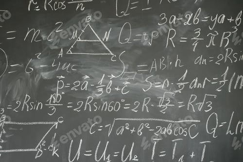 Preview: math formulas on black board