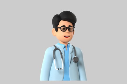 Preview: Cartoon doctor with stethoscope