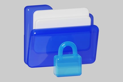 Vorschau: Gesicherter blauer Ordner mit Dokumenten